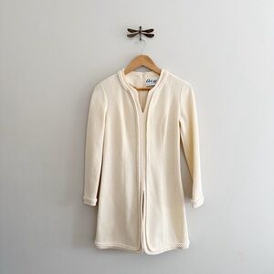 Act III Cream Knit Wool Blend Mod Shift Tunic Vintage 1960s Small